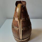 Copper oak cider pitcher signed Gerard Laffitte Meilleur Ouvrier de France 1933