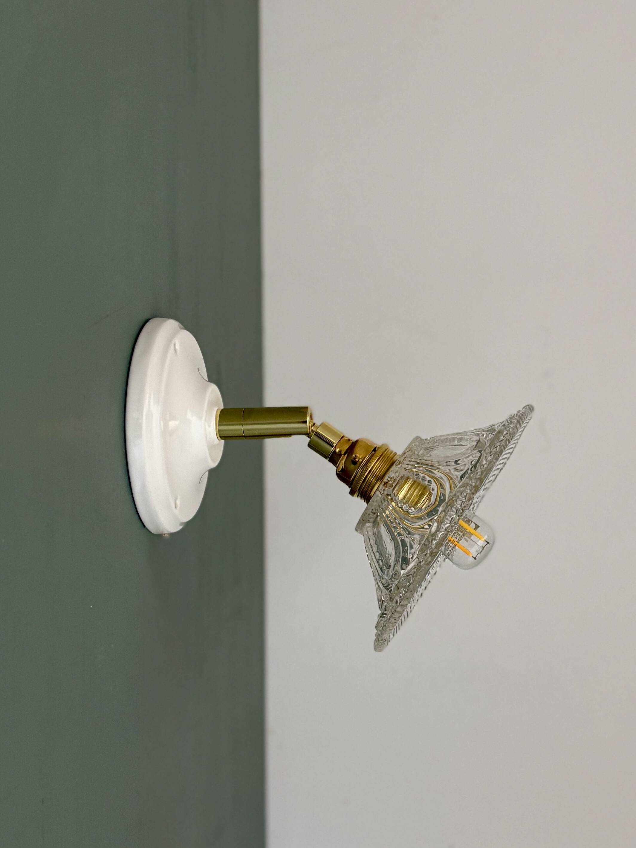 Vintage glass cut lampshade - tableware collection