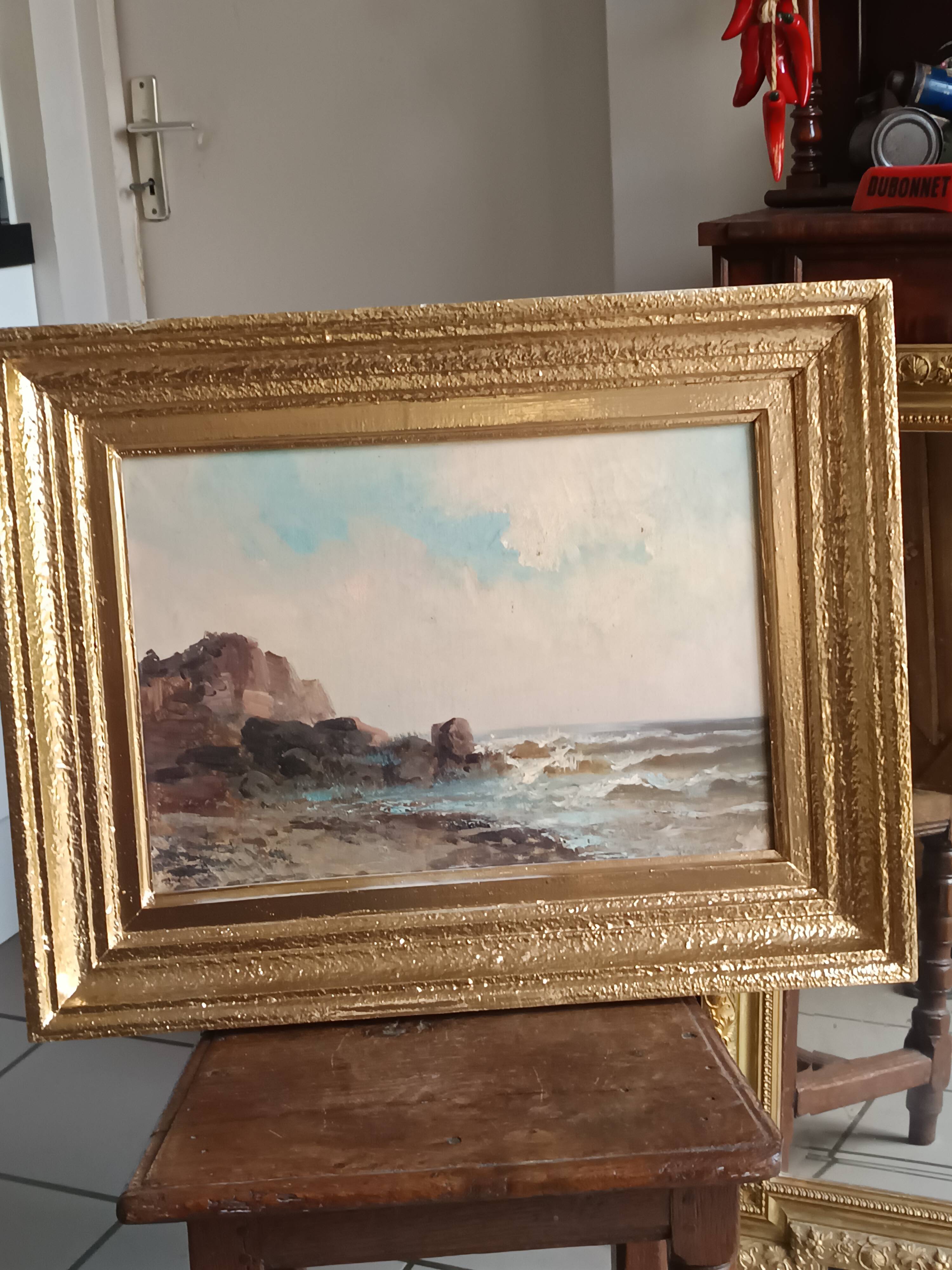 marine old rocky coast oil on canvas 1890 - 1910