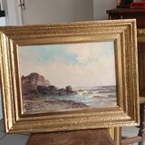marine old rocky coast oil on canvas 1890 - 1910