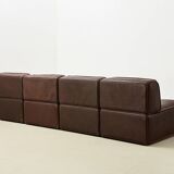 De Sede DS-15 Modular Leather Sofa Switzerland 1970s