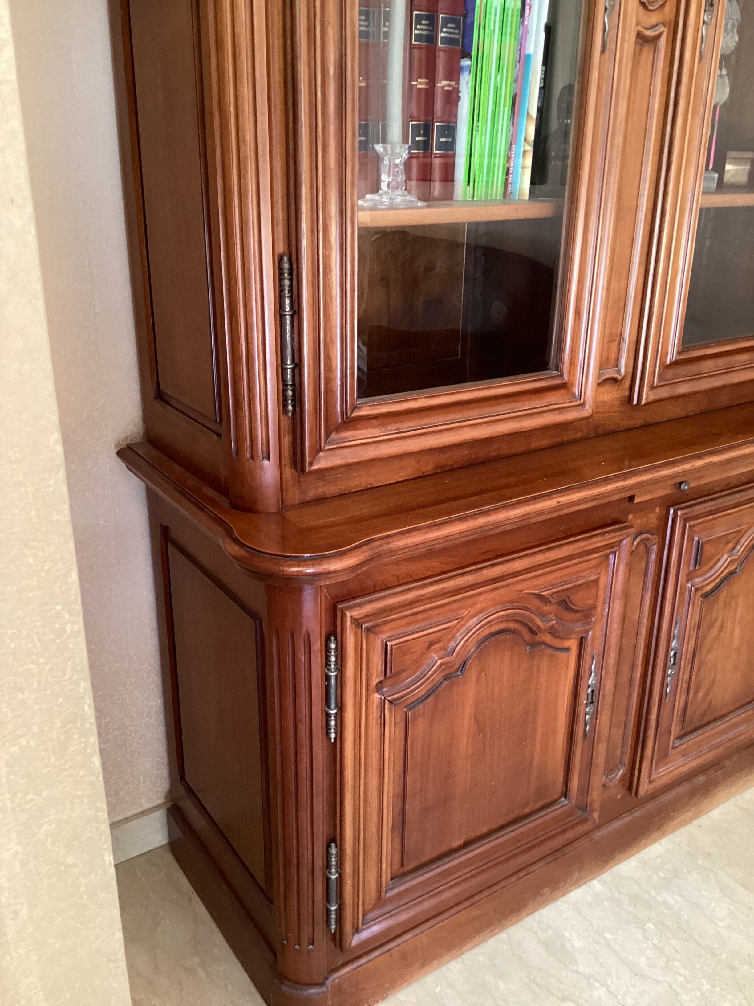 Cherry bookcase stamped Louis Tricoire