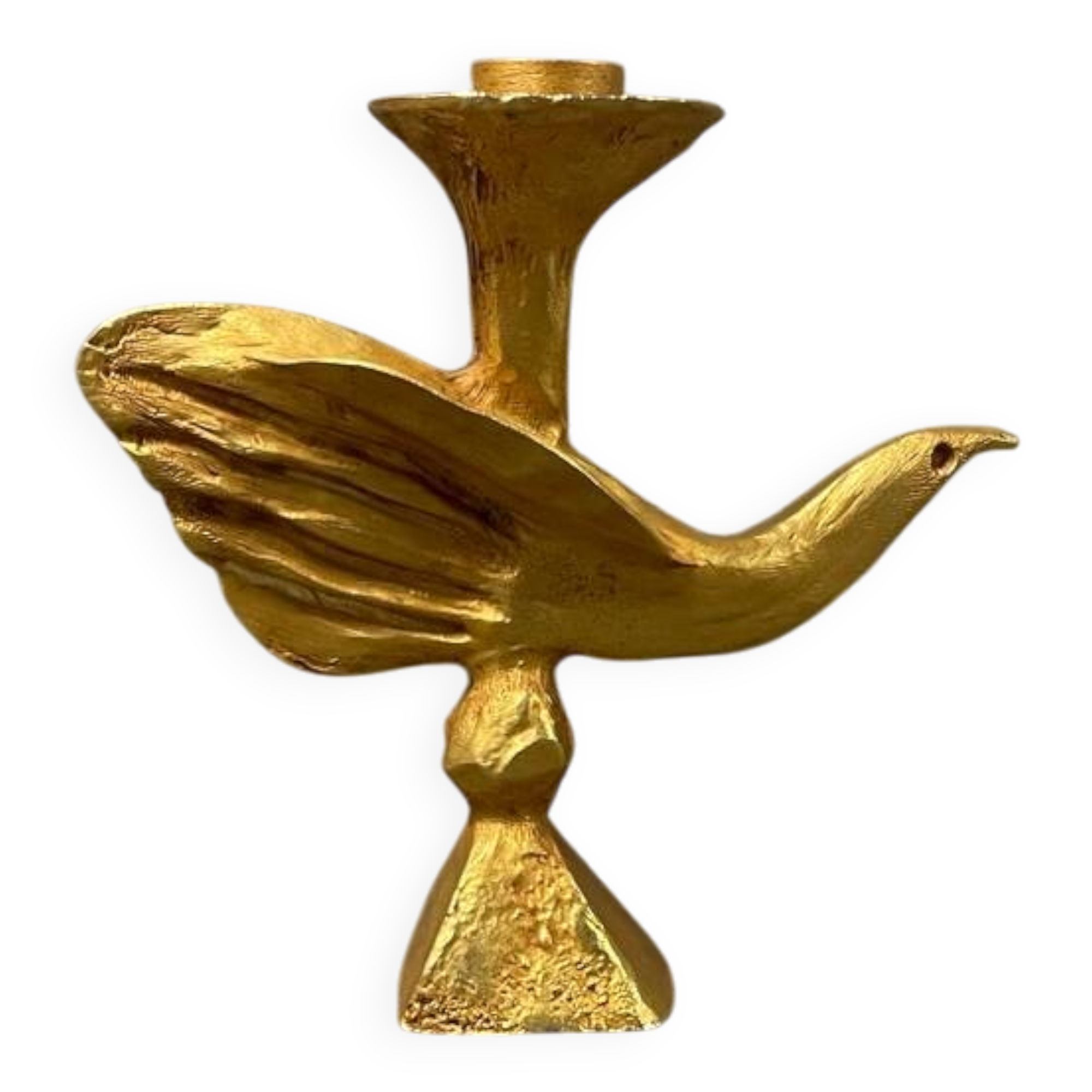 Zoomorphic gilded bronze candlestick by Pierre Casenove, 1980, Fondica.