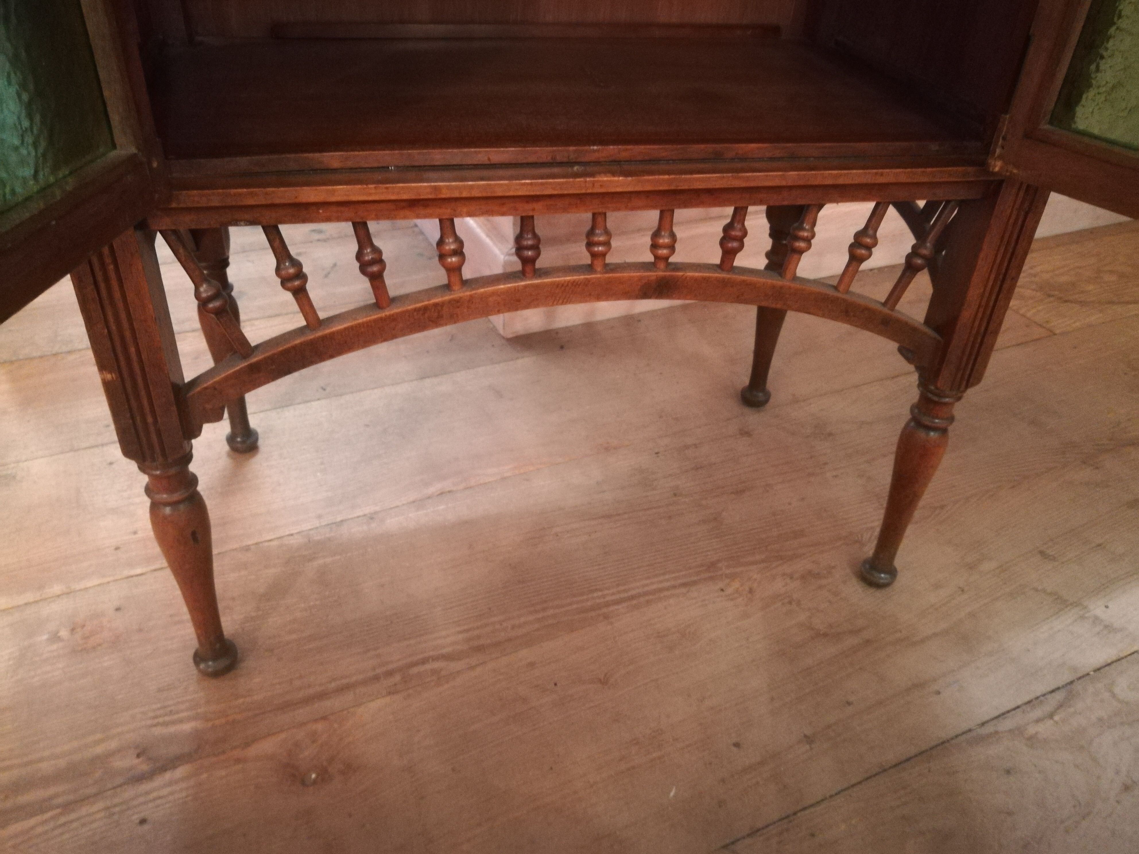 Art nouveau walnut storage cabinet