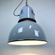 Industrial italien grey enamel lamp from Cariboni, 1970s