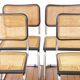 4 Cesca B32 Breuer chairs made in Italy - re-caned seats.