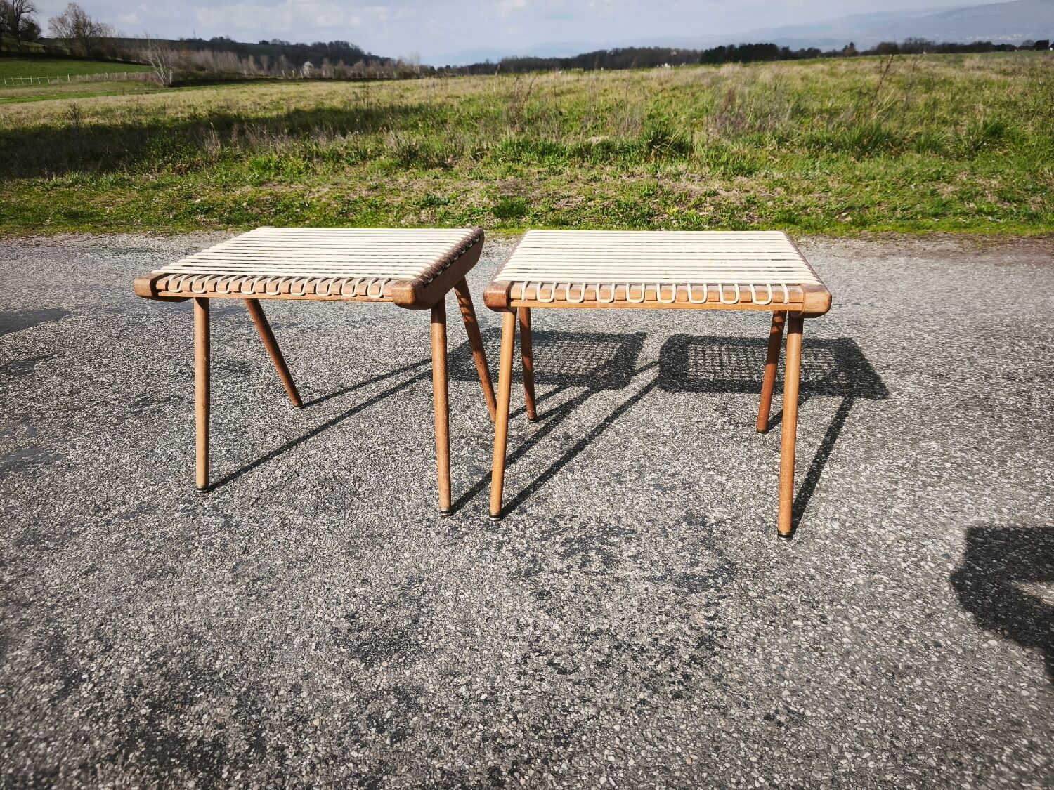 Pair of Georges Tigien stools