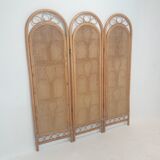 Italian rattan and wicker room divider 1960s