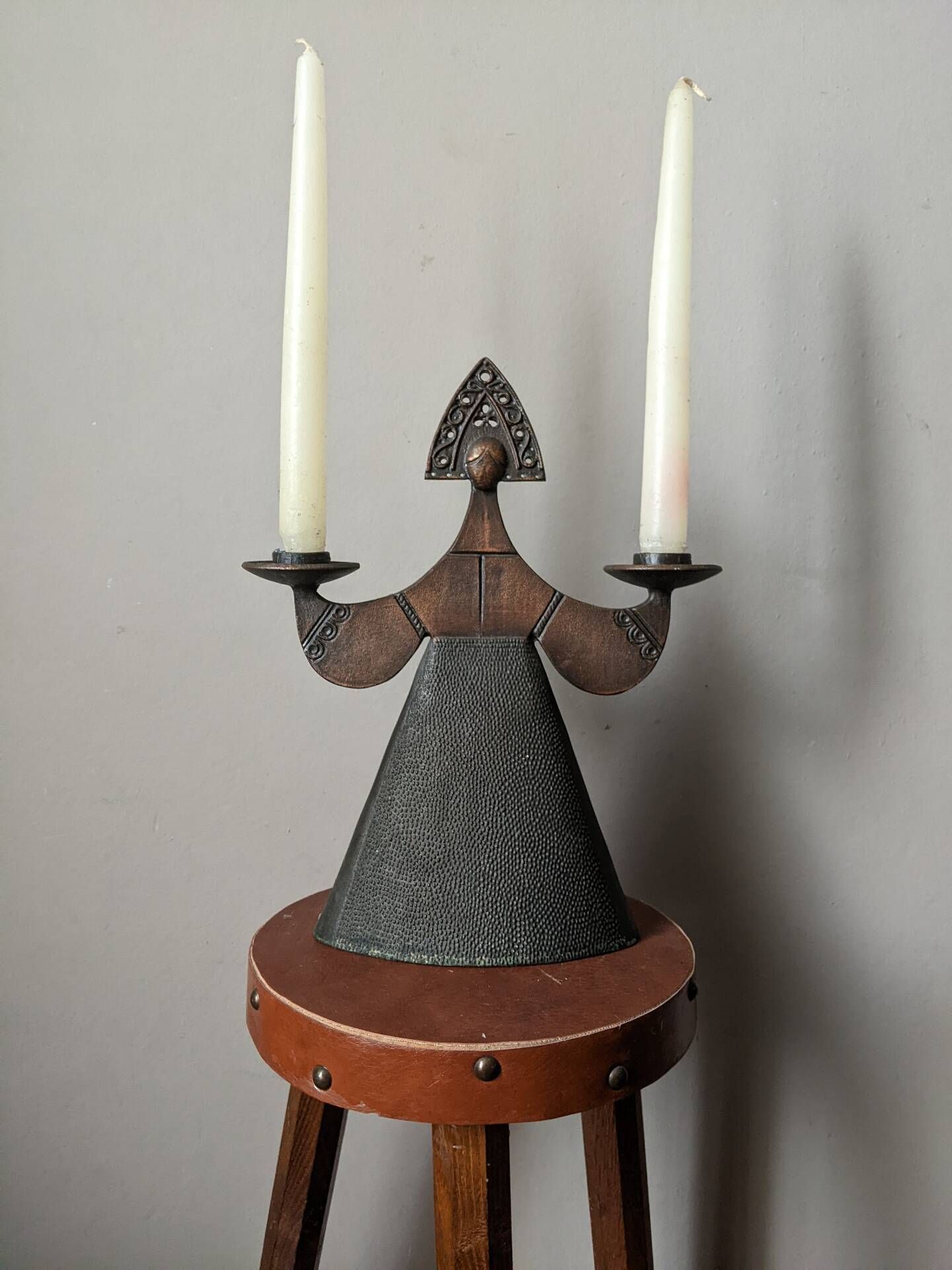 Vintage stylised woman candlestick Soviet production