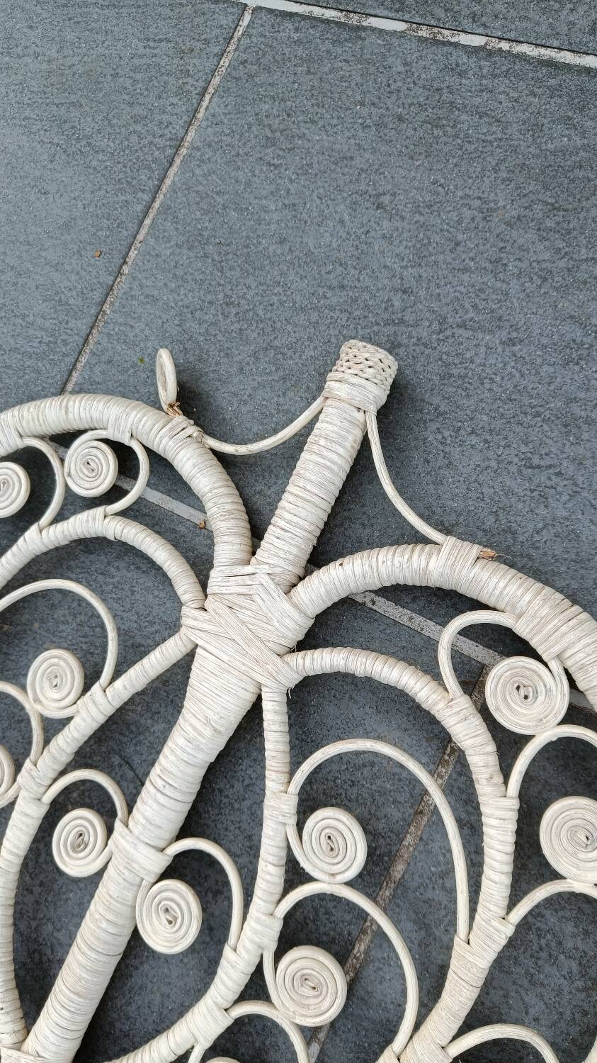 Peacock rattan headboard, 1970