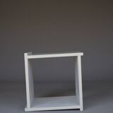 Tabouret cube minimaliste en contreplaqué. Années 1960