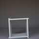Tabouret cube minimaliste en contreplaqué. Années 1960