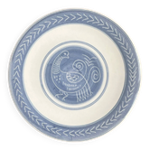 Large plate with the blue bird by Yvon Roy manufacture.