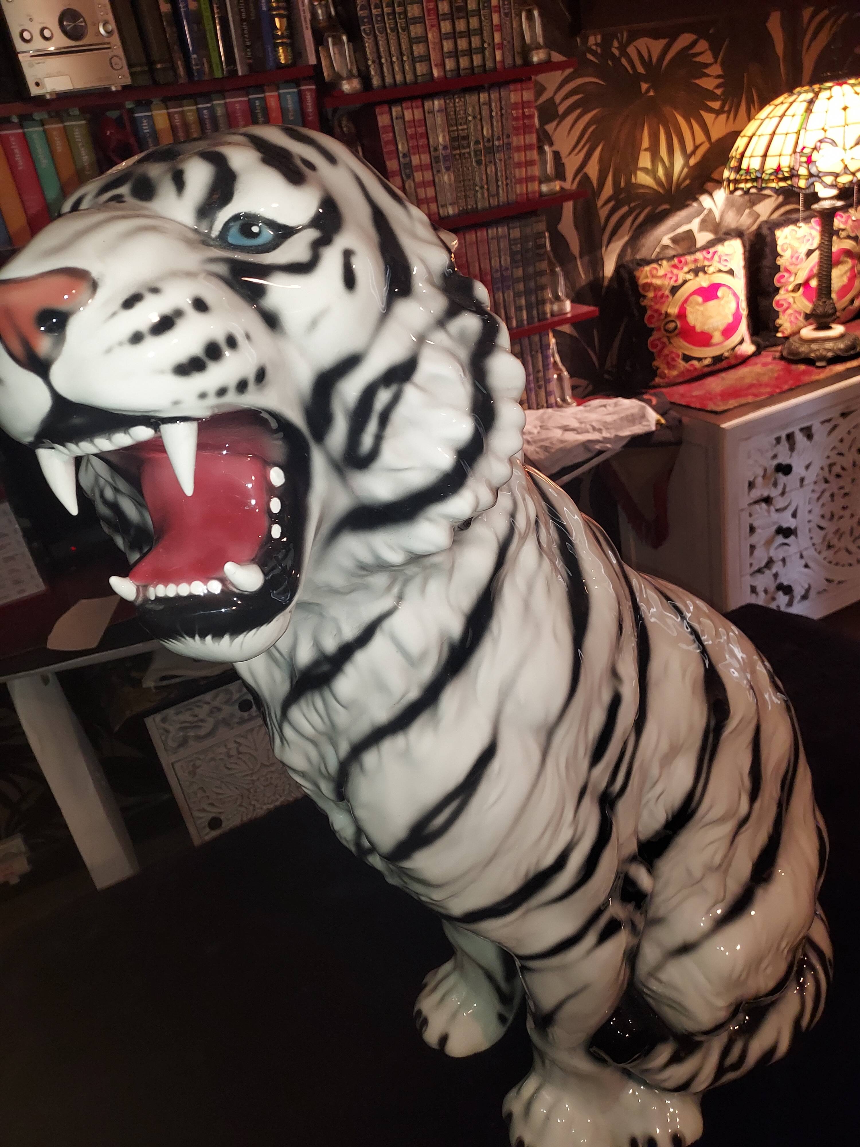 Ceramic large white tiger