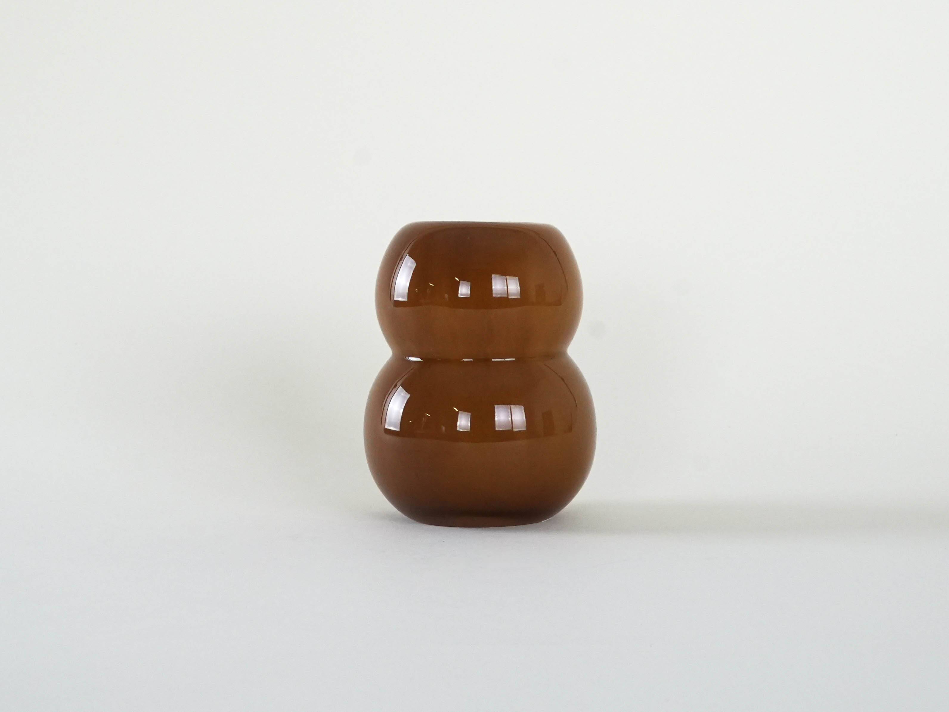Caramel glass vase, Danish design, 1960s, made in Denmark