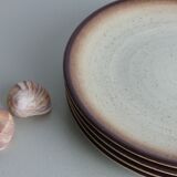 Set of 4 flat plates in speckled sandstone