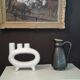 Vase anneau céramique.3 cols Japon XXème
