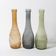 Set of 3 Grey, Green and Amber Glass Vases / Colored Bottles / Ikea / 2000s