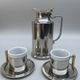 Balzano 3-piece metal and porcelain coffee set, Made in Italy