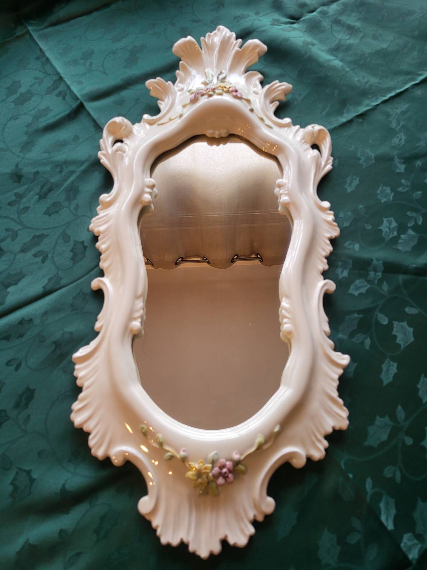 Farnesiana Mirror by Carlo Corvi in ceramic Italy 1950