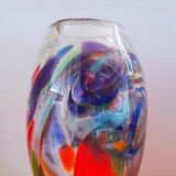 Multicolored Murano glass vase