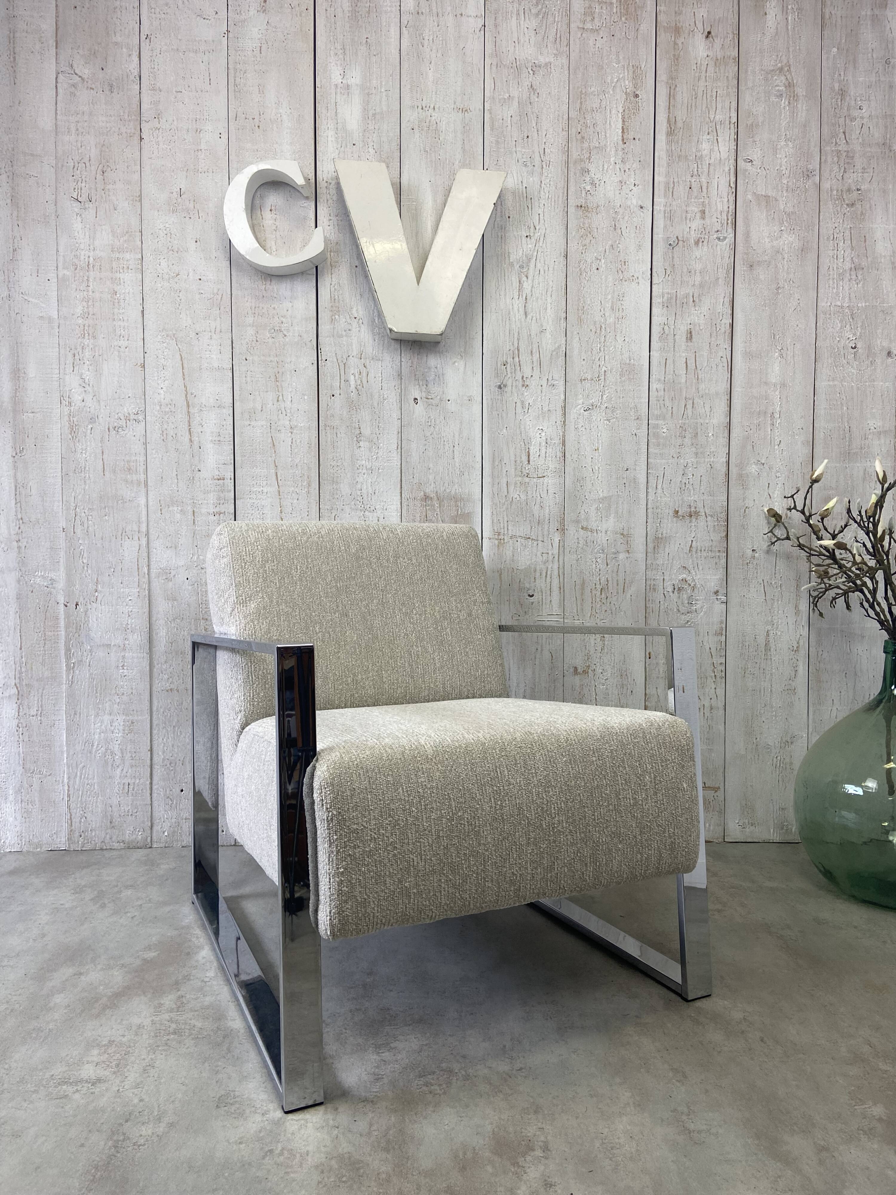 Fauteuil design inox chromé