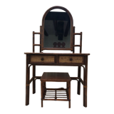 Rattan dressing table with her stool