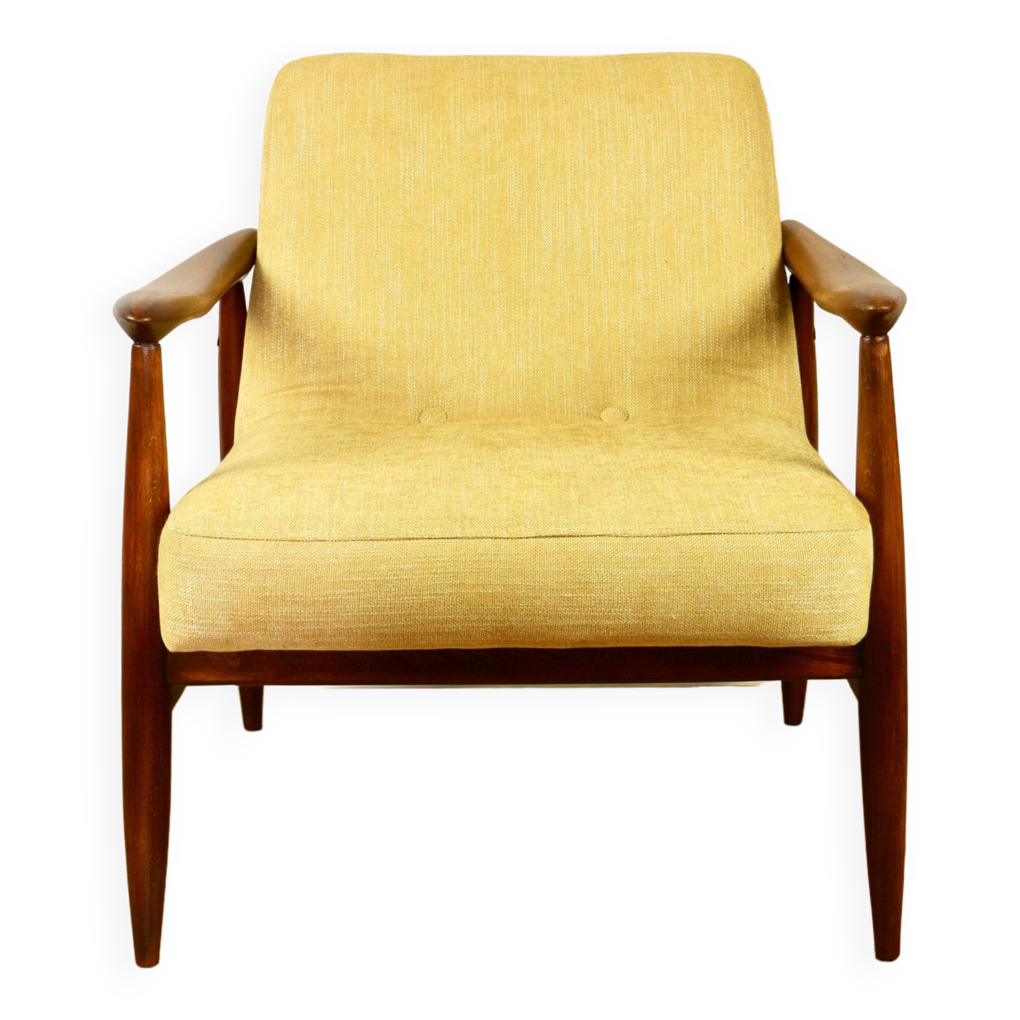 Light Yellow GFM63 Lounge Chair by J. Kedziorek, 1970s
