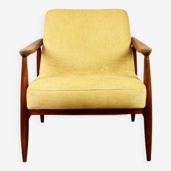 Fauteuil Lounge GFM63 Jaune Clair par J. Kedziorek, 1970s