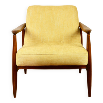 Light Yellow GFM63 Lounge Chair by J. Kedziorek, 1970s