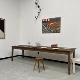 Table de ferme "Dark Brown" en chêne massif 300 X 90 cm