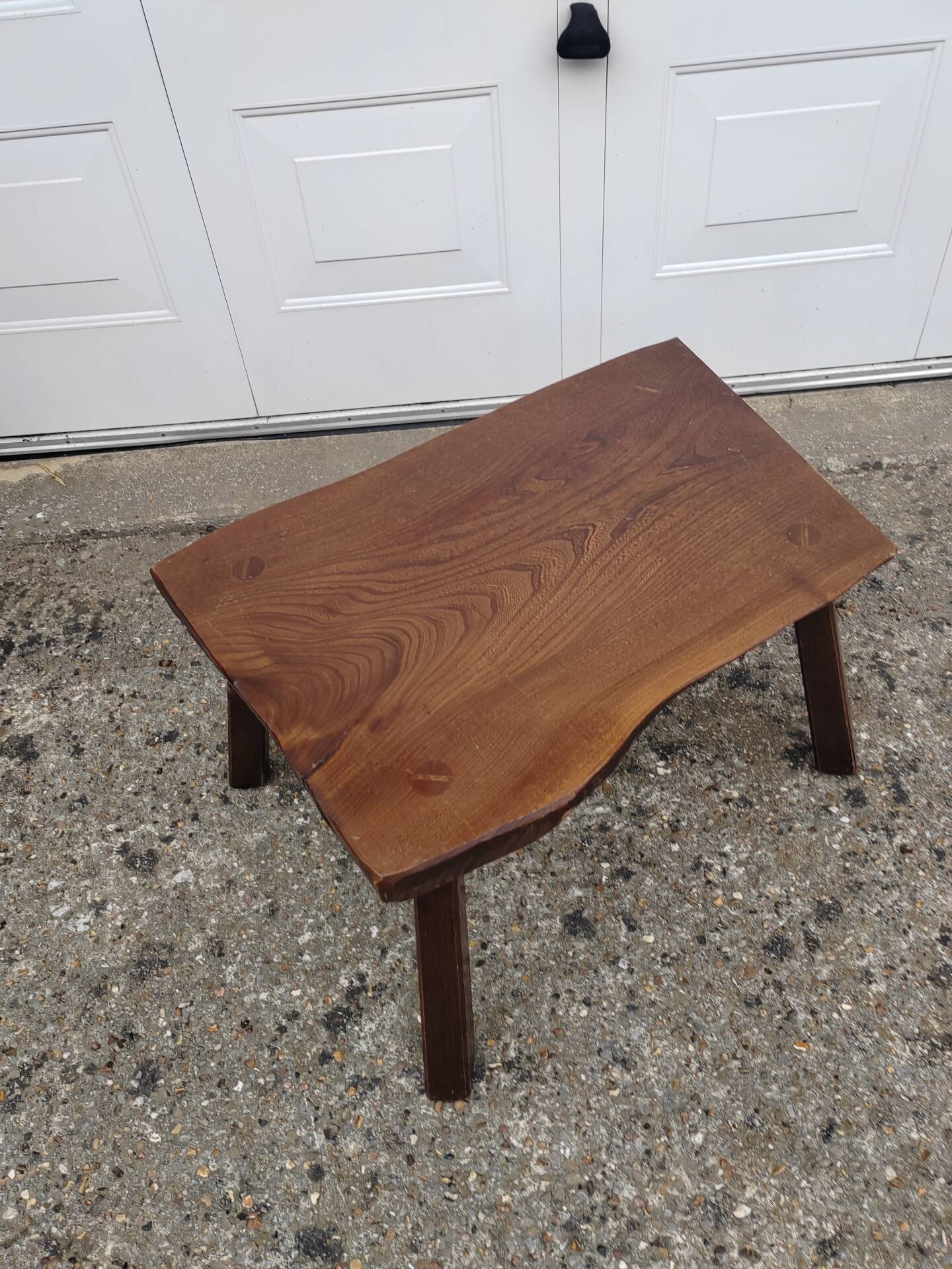 Brutalist oak coffee table