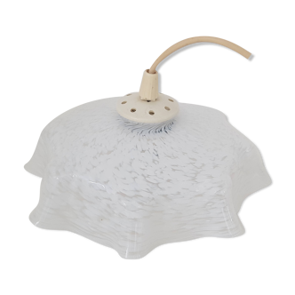 Suspension vintage en verre murano blanc