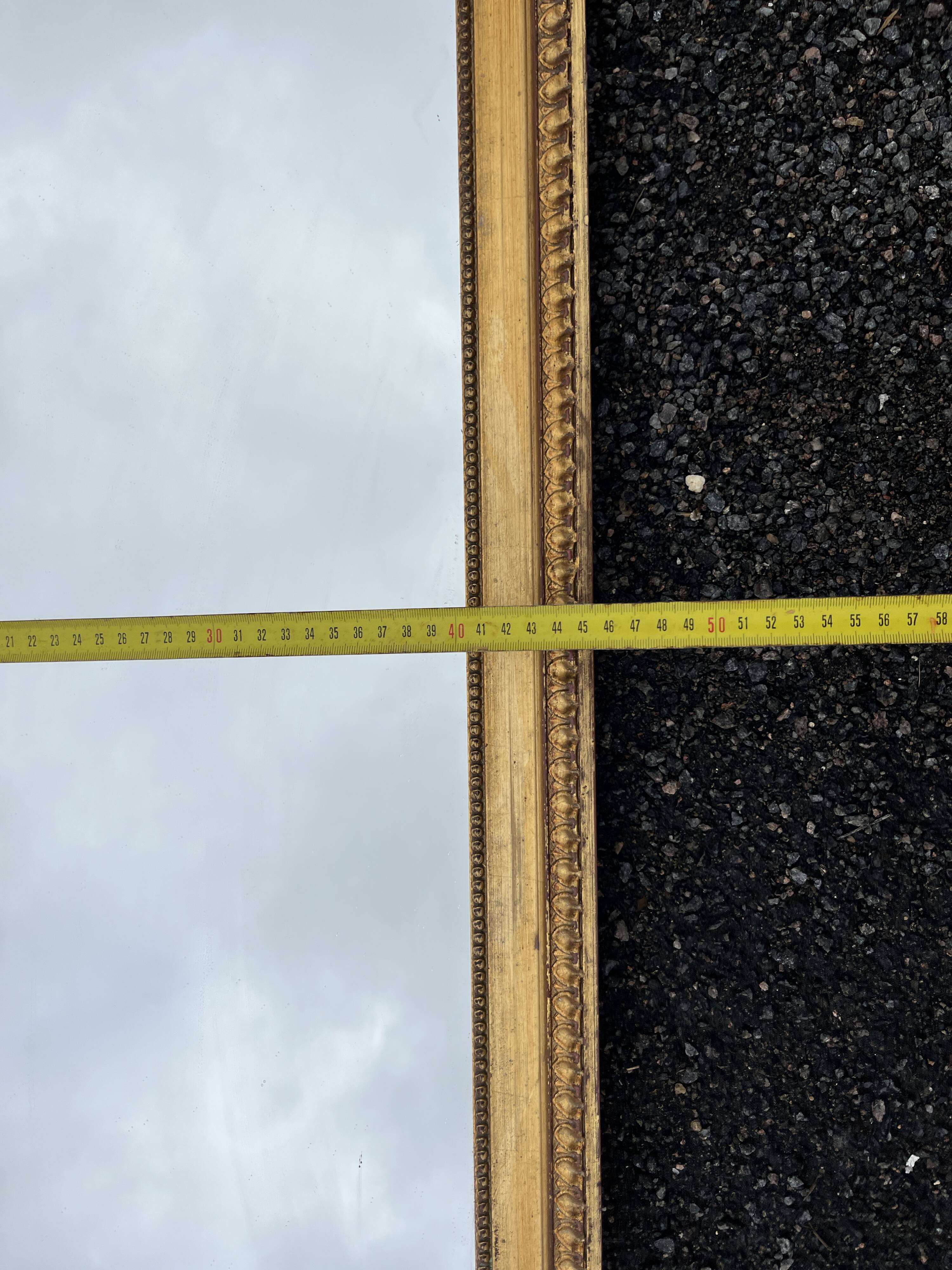 Large gold mirror 150 cm long classic style beaded frame