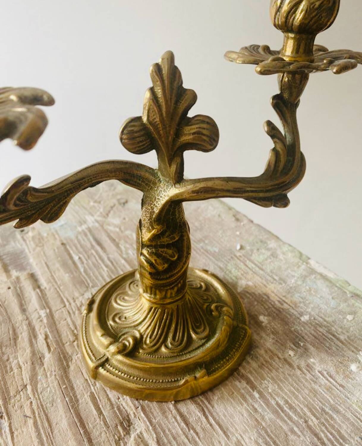 Antique brass candlestick