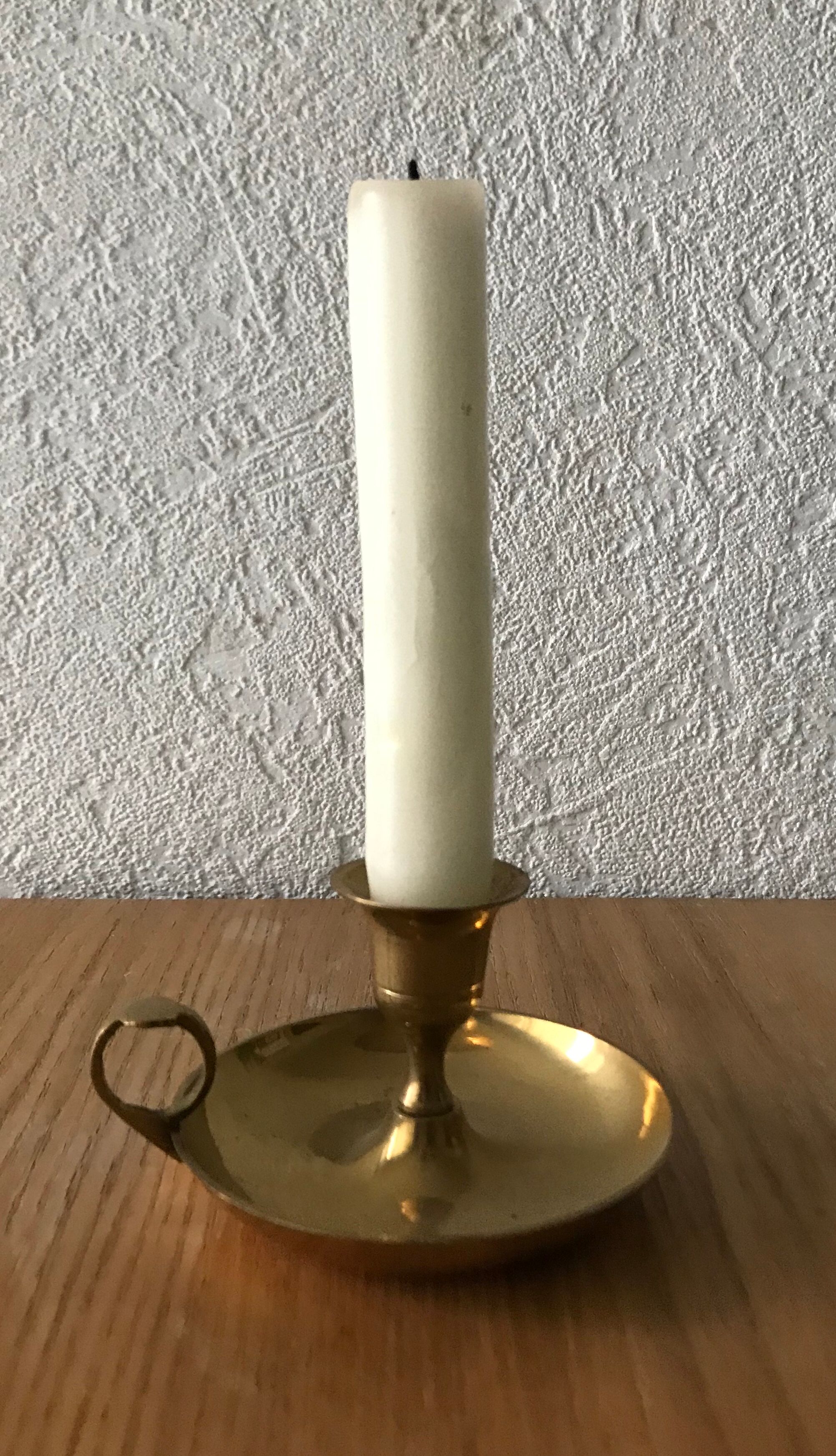 Small golden brass candlestick