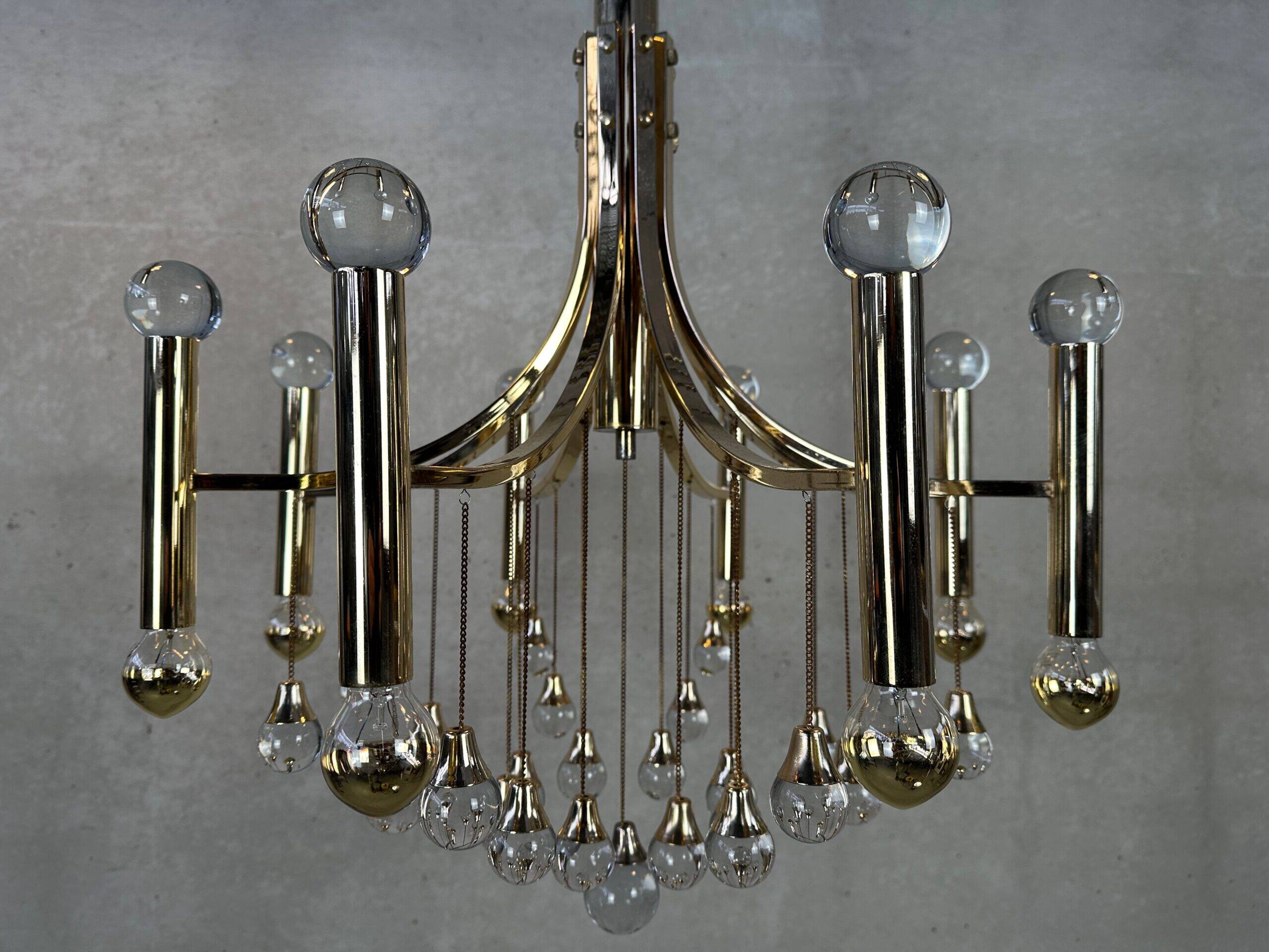 Chandelier vintage italien Gaetano Sciolari