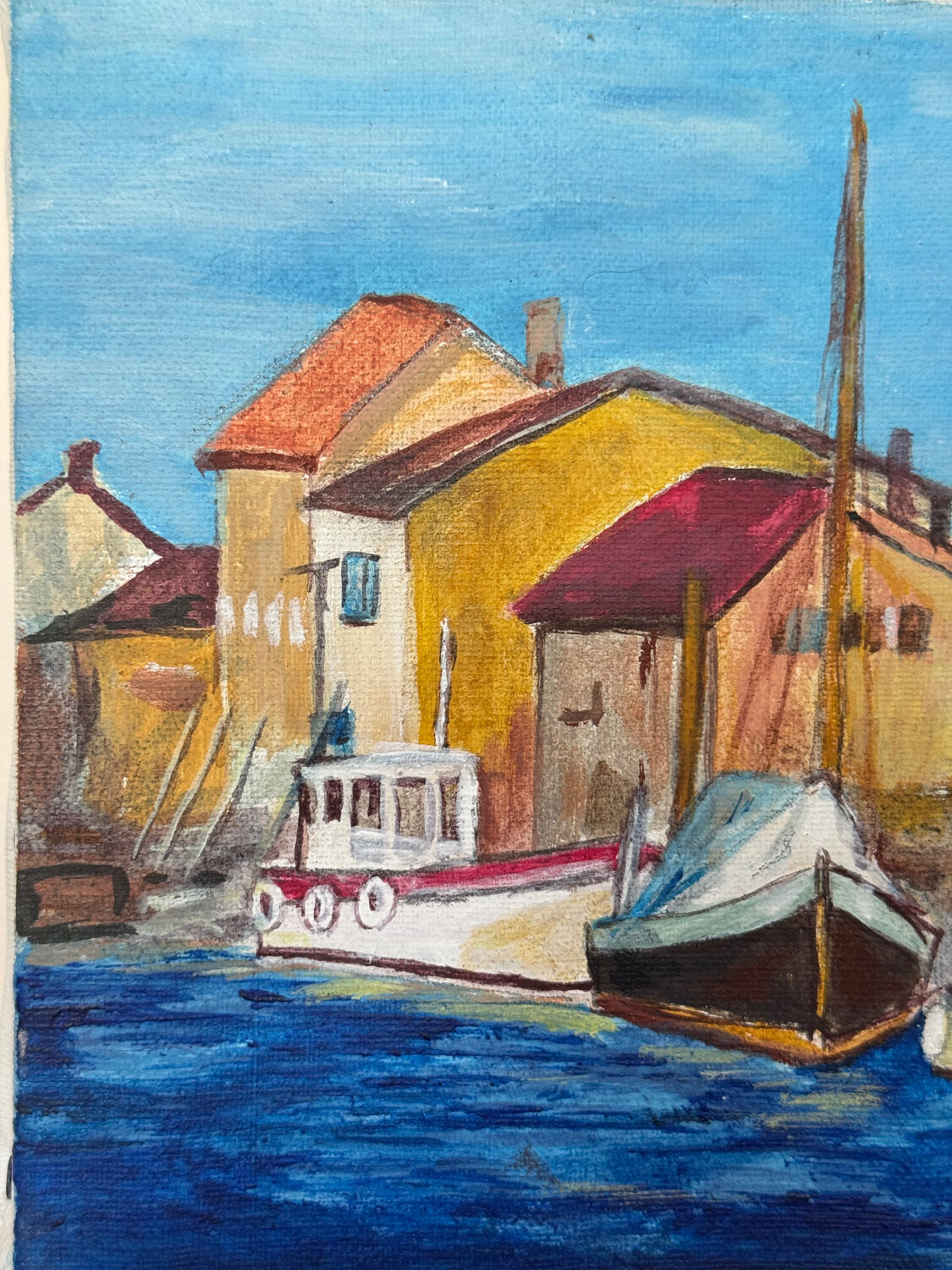 Old marine painting from the 20th century