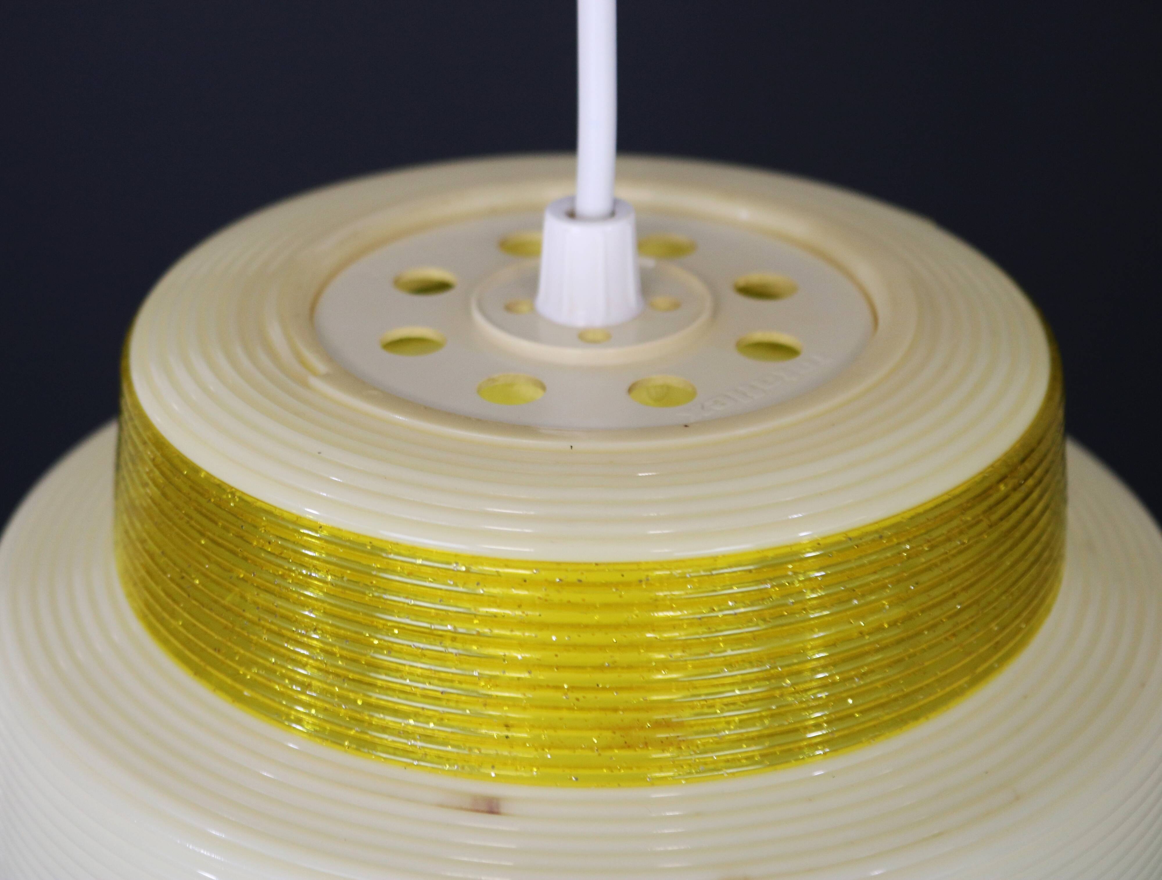 Ultra rare and old yellow and white Rotaflex lamp by Yahsa Heifetz