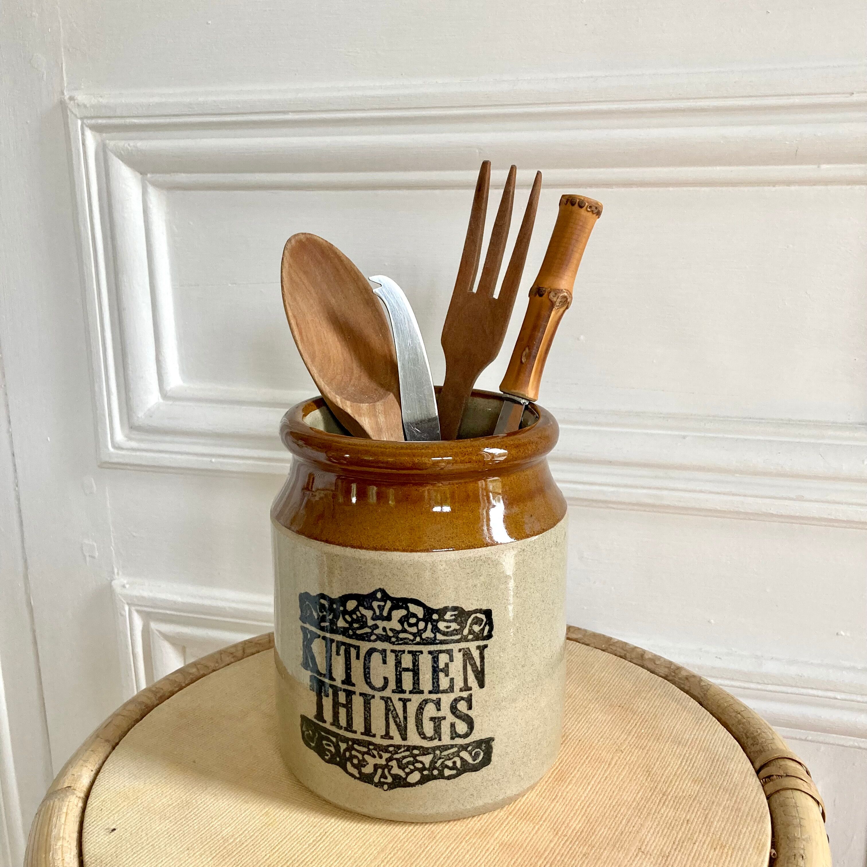 English two-tone stoneware pot