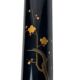 Japon, vase rouleau bois laqué Wajima décor floral XXème
