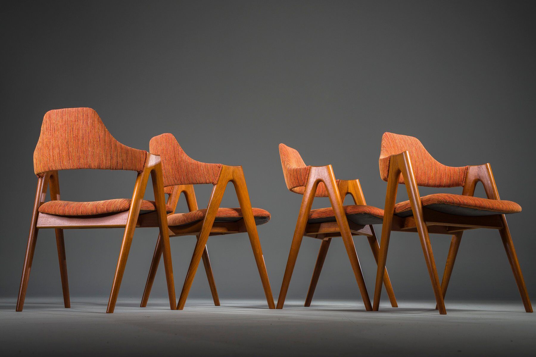 Chaises de salle à manger vintage danoises Compass par Kai Kristiansen, années 1960, lot de 4