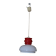 White and red opaline glass chandelier vintage 1970 space age