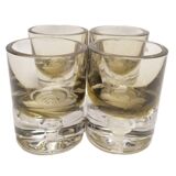 Set of nine pierre schneider smoked glass liqueur glasses