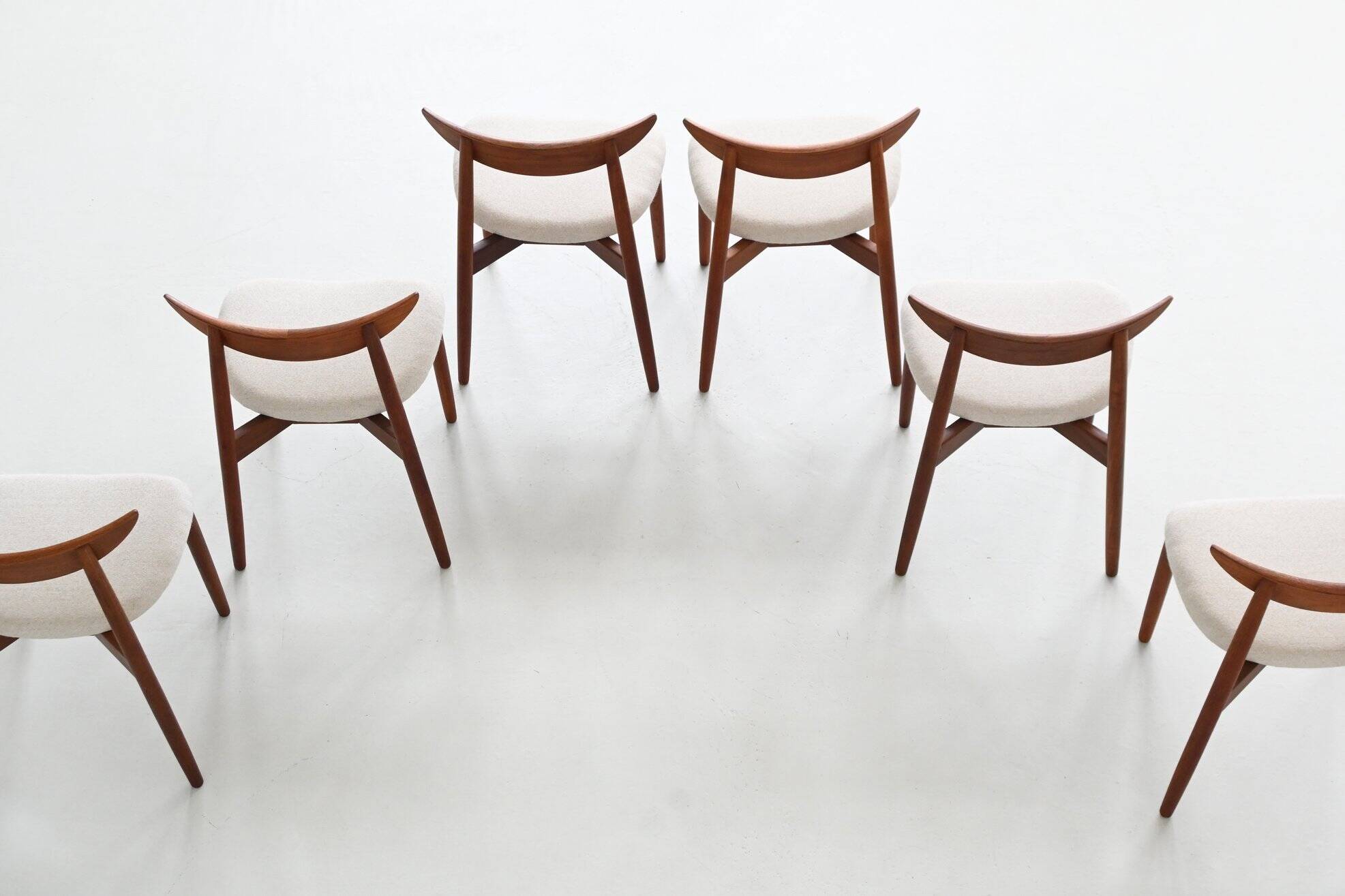 Harry Ostergaard set of eight dining chairs teak Randers 1960