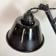 Industrial Black Enamel Scissor Wall Lamp, 1930s
