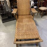 Wicker rattan chaise longue