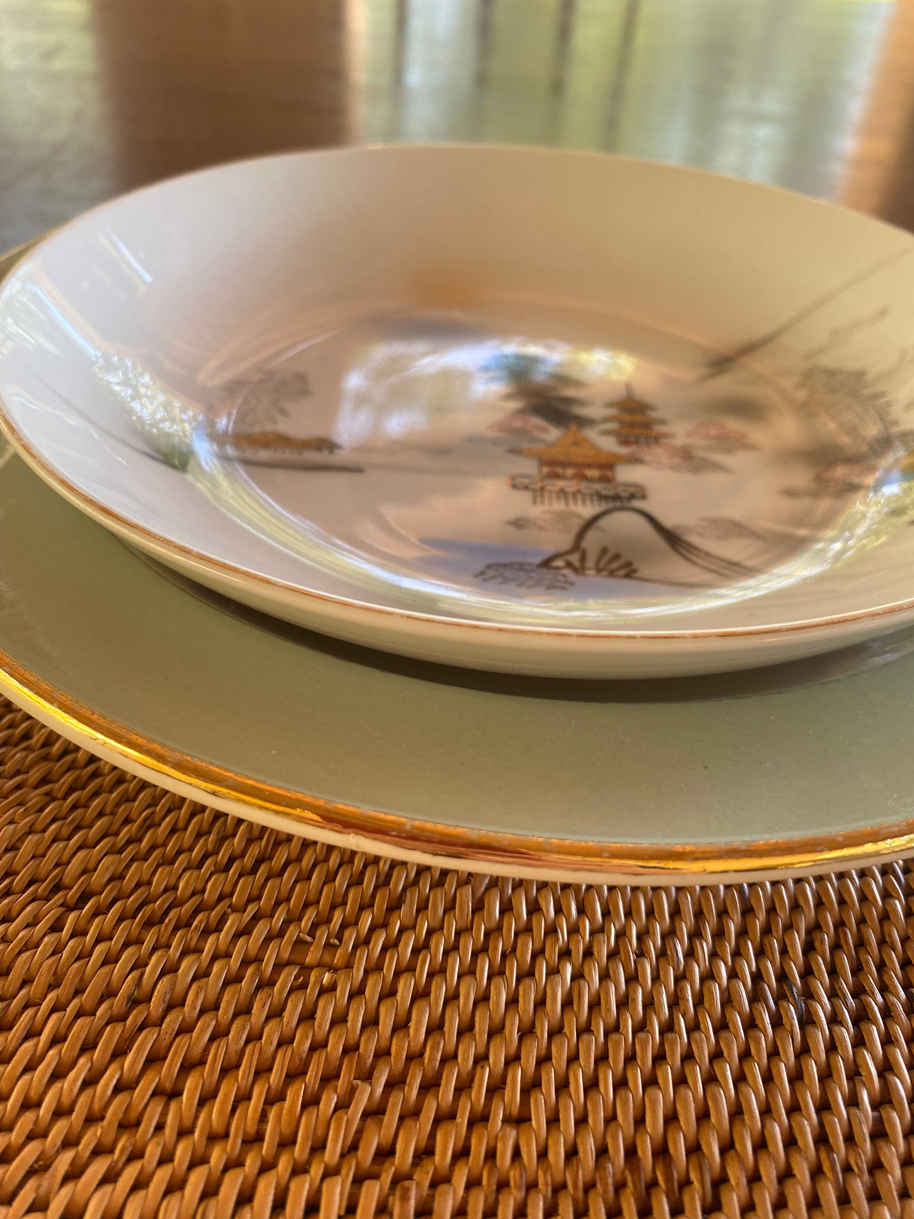 8 Hayashi Kutani bowl plates, Chinese porcelain