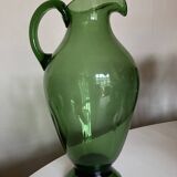 XXL pitcher vase in blown Empoli glass H40cm