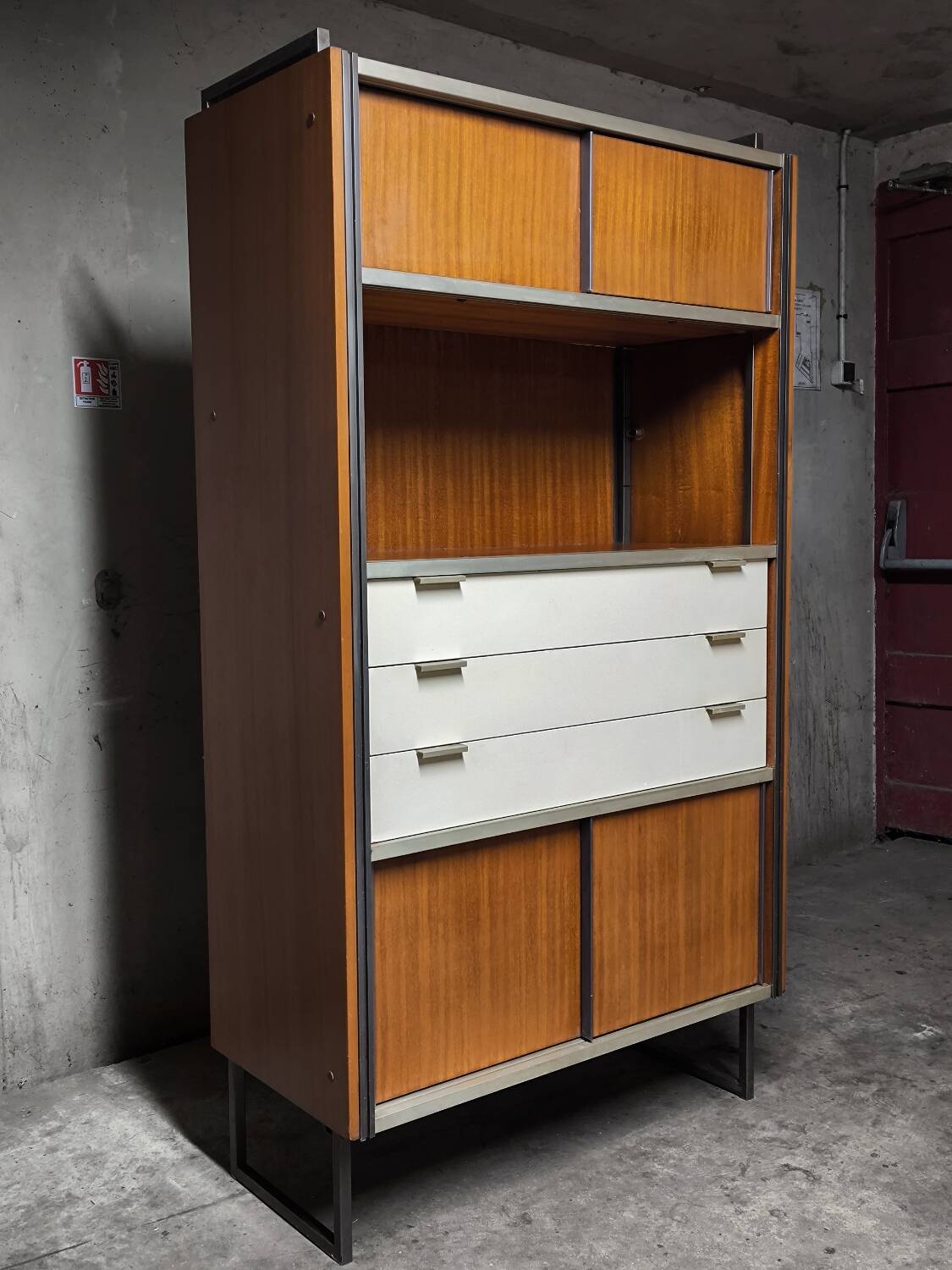 Vintage EFA bookcase and shelves by Georges Frydman